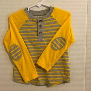 Wonder kids long sleeve yellow/gray striped long sleeve tee. SZ 3T